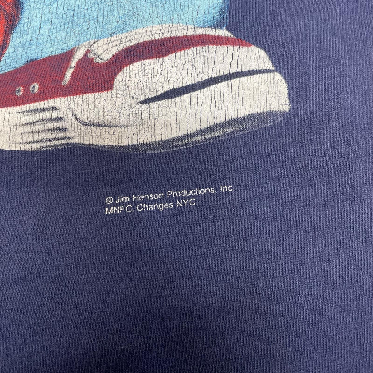 半袖Ｔシャツ 90s セサミストリート エルモ キャラクターTシャツChange'sﾀｸﾞ L ネイビー