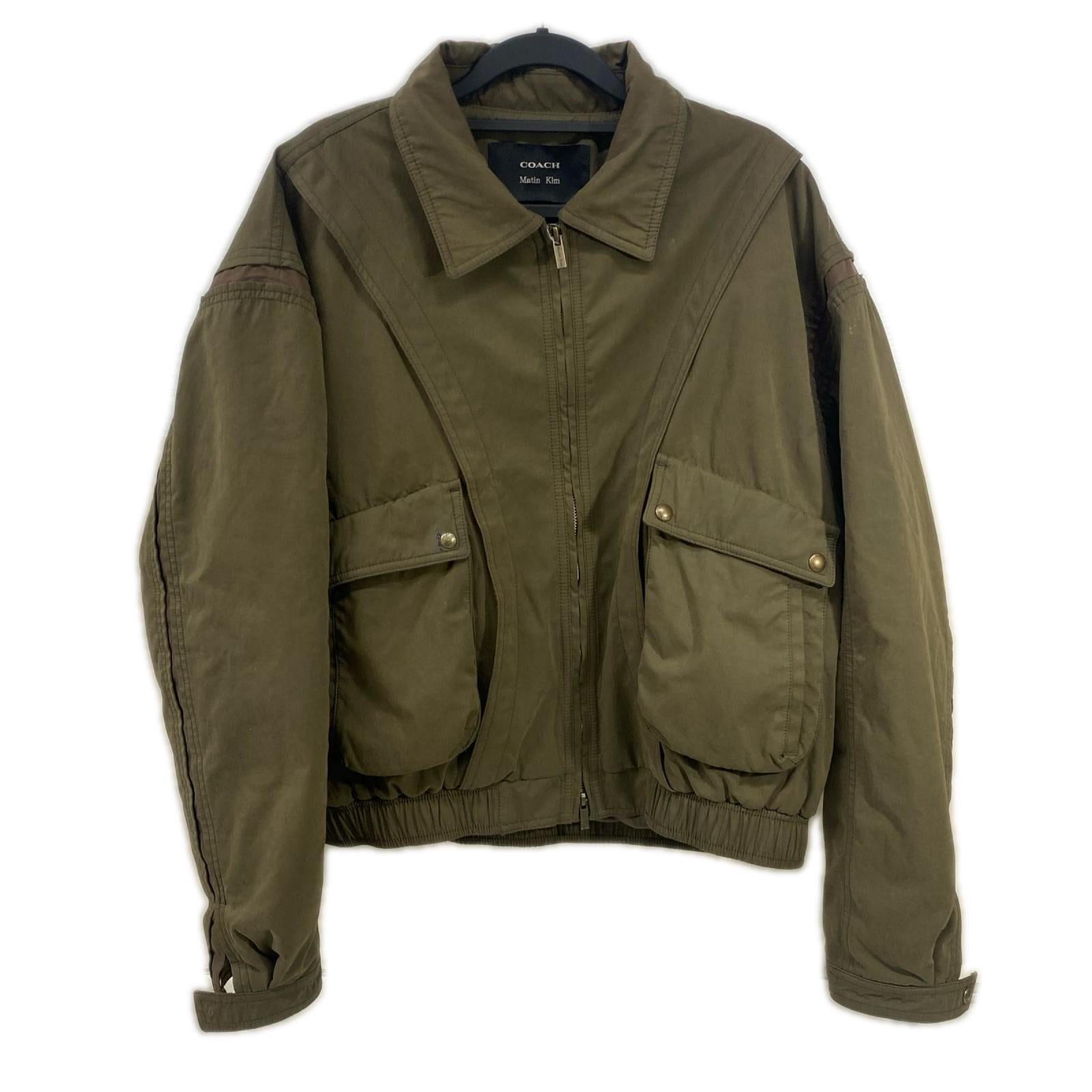 Color Blocked Bomber Jacket カーキ (M) M