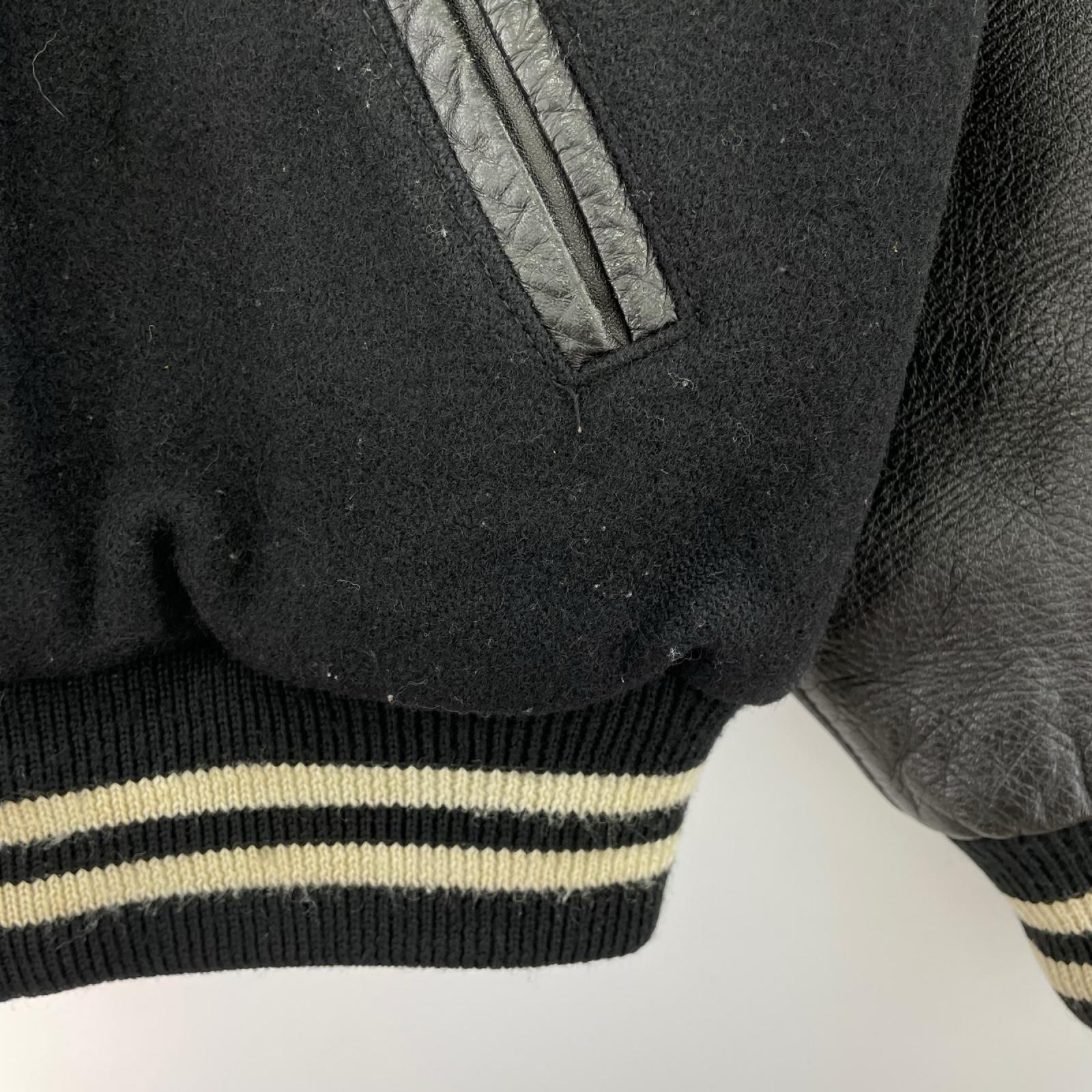 ブルゾン OLD VAN ｱｰﾁﾛｺﾞ　袖ﾚｻﾞｰｽﾀｼﾞｬﾝ（L) L ブラック