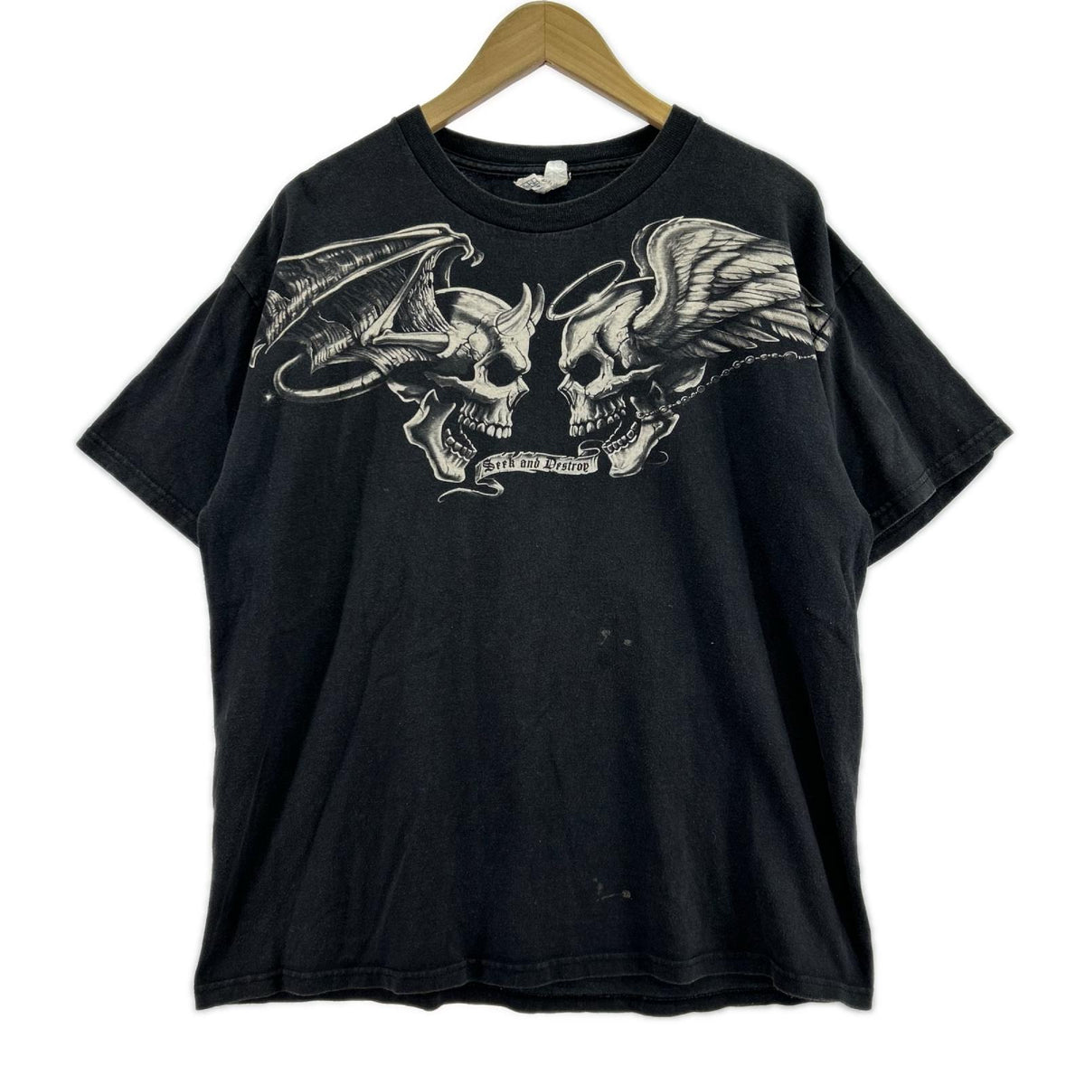 半袖Ｔシャツ スカル ビッグプリント 黒 L ブラック