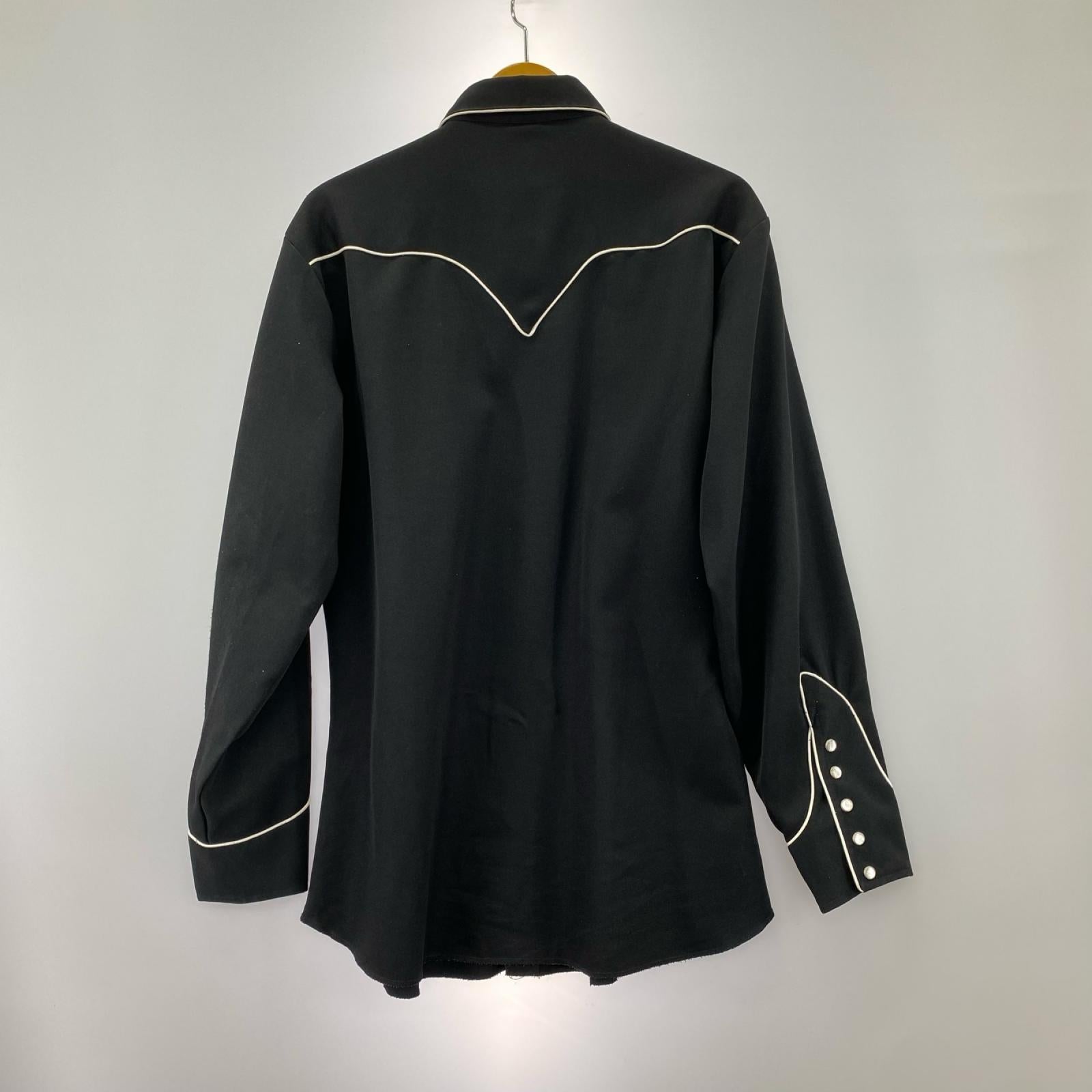 長袖シャツ 70s- H BAR C USA製 ウエスタンシャツ 鷹 ブラック