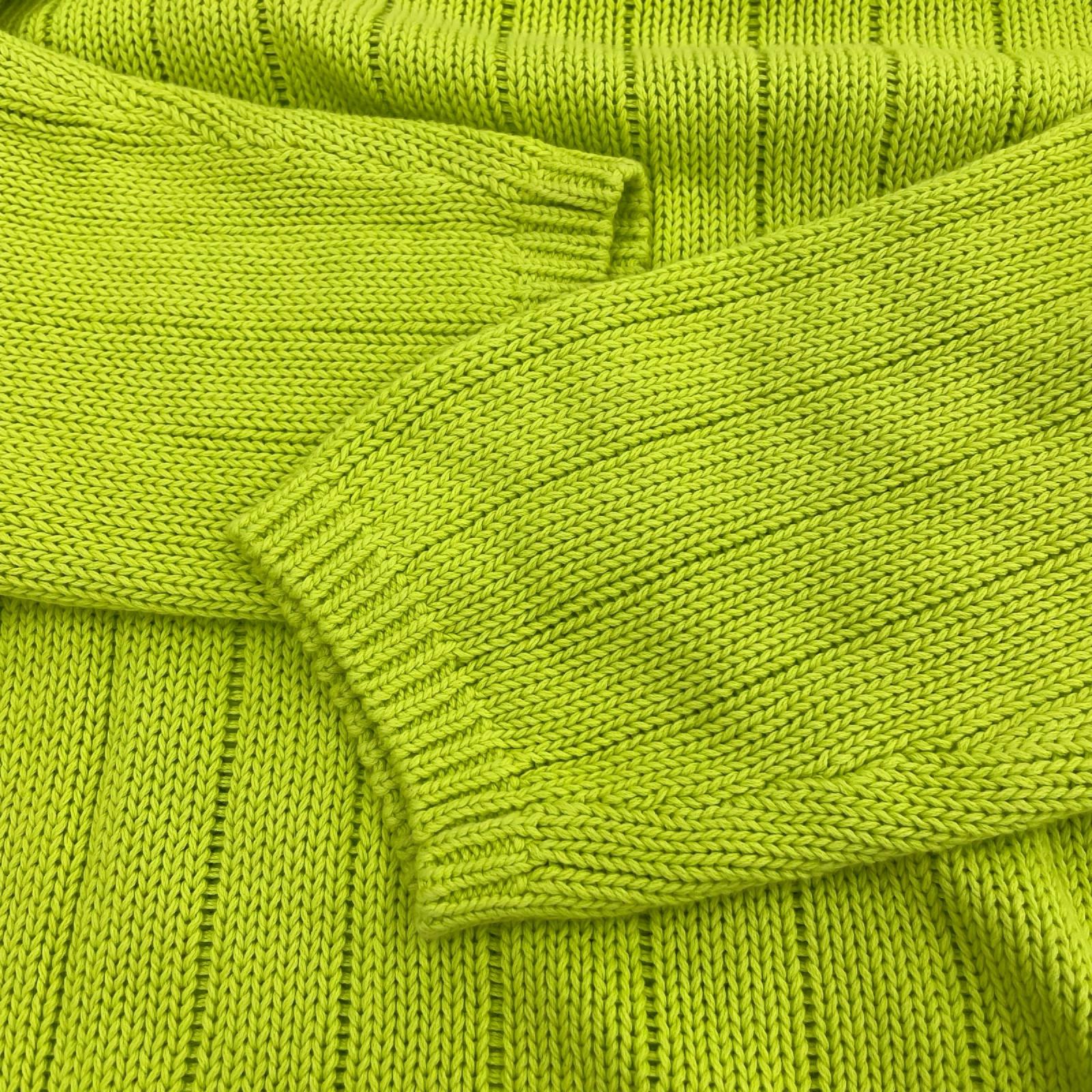 ニット STUSSY リネンコットン クルーネックニット M M グリーン