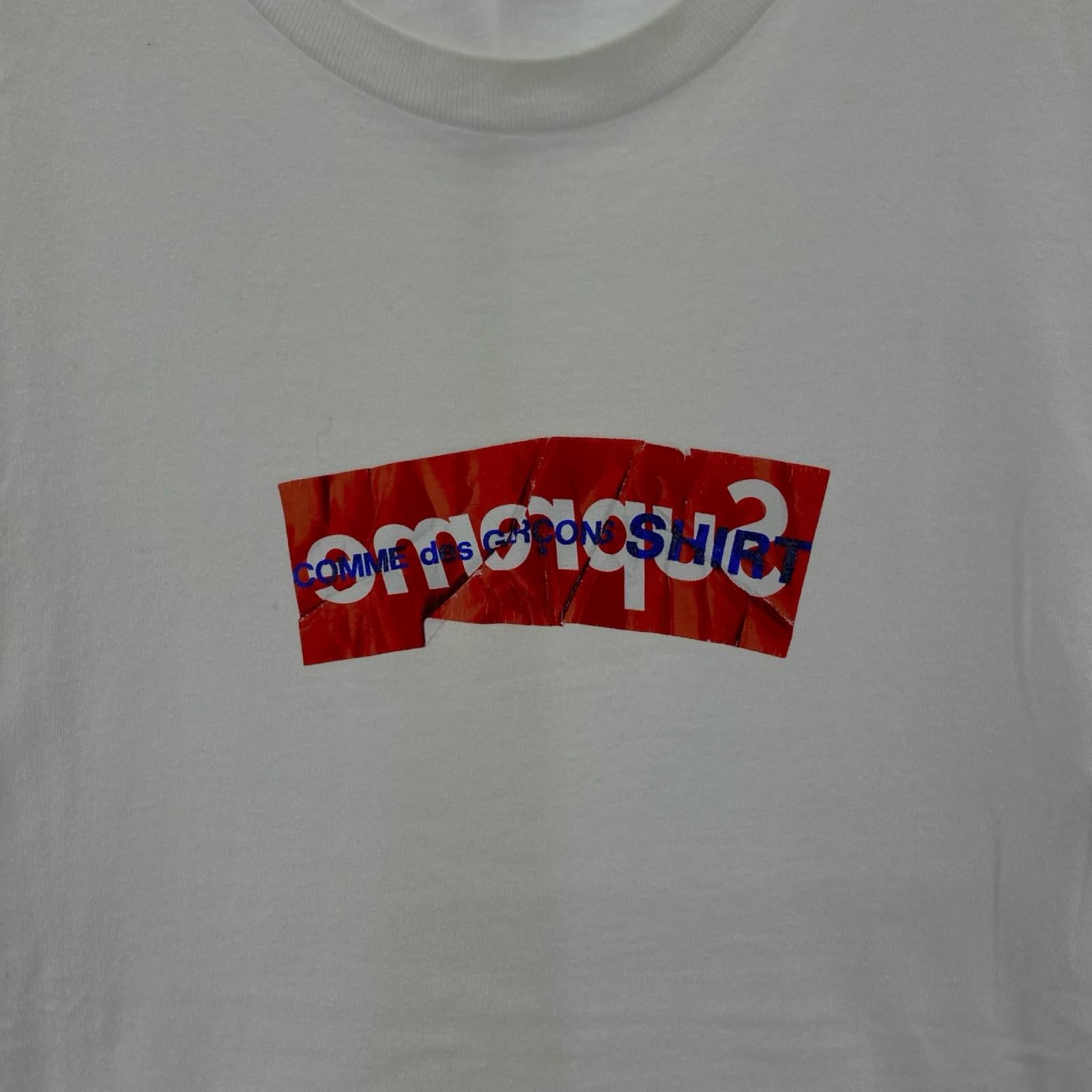 半袖Ｔシャツ Supreme×COMME des GARCONS SHIRT 17SS Box Logo Tee White ボックスロゴTee L 白 L ホワイト