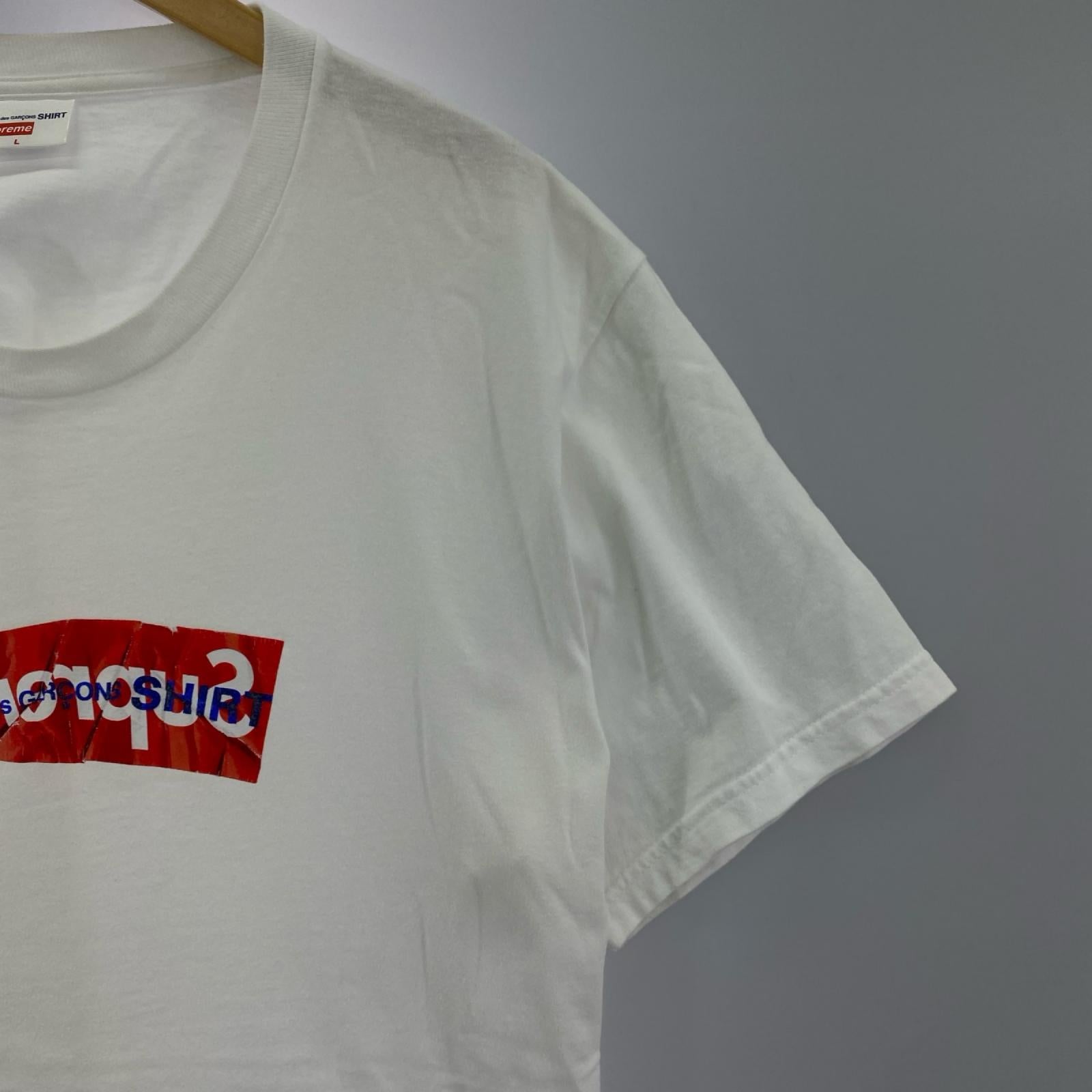 半袖Ｔシャツ Supreme×COMME des GARCONS SHIRT 17SS Box Logo Tee White ボックスロゴTee L 白 L ホワイト