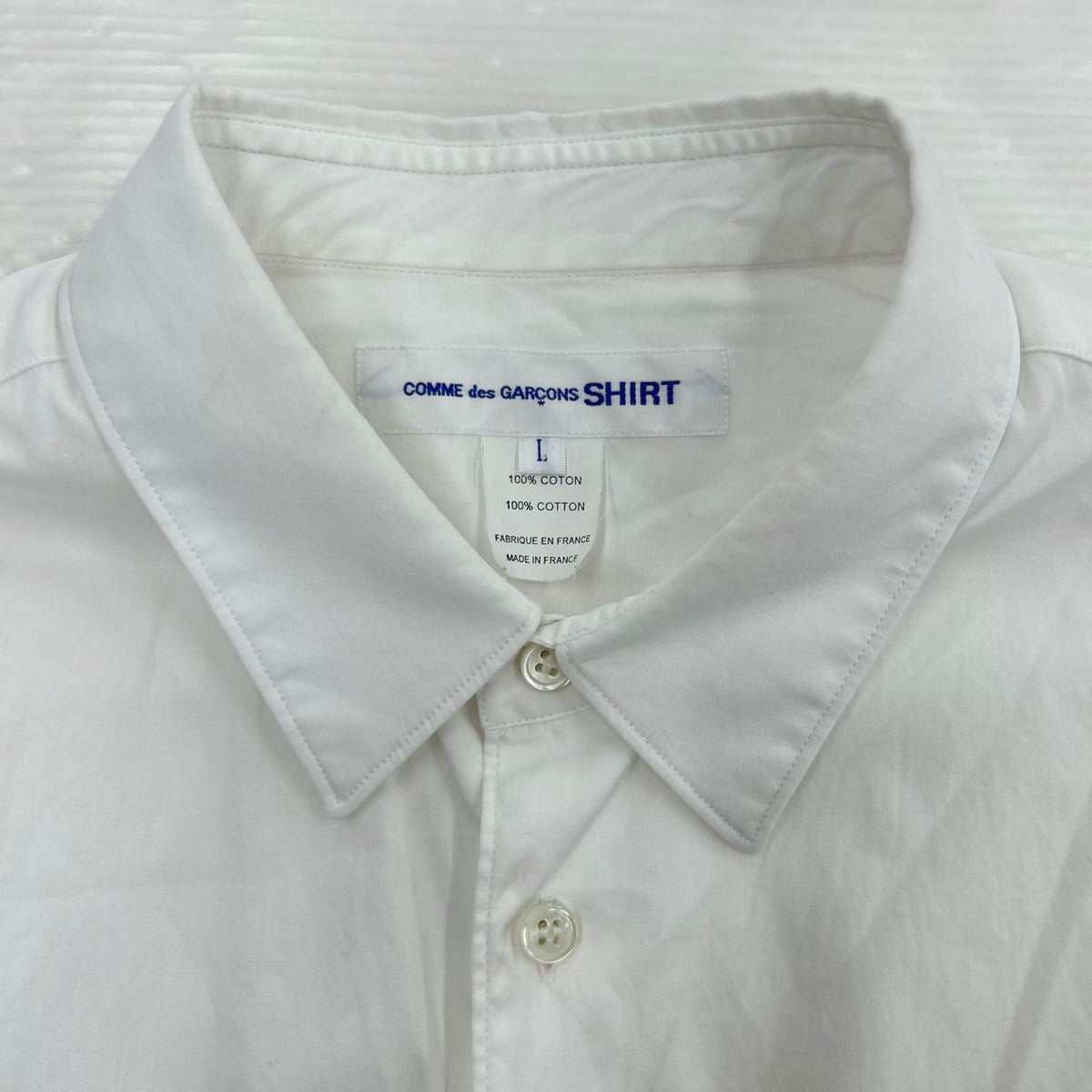 長袖シャツ FOREVER Cotton Poplin Plain 白 (L) L ホワイト