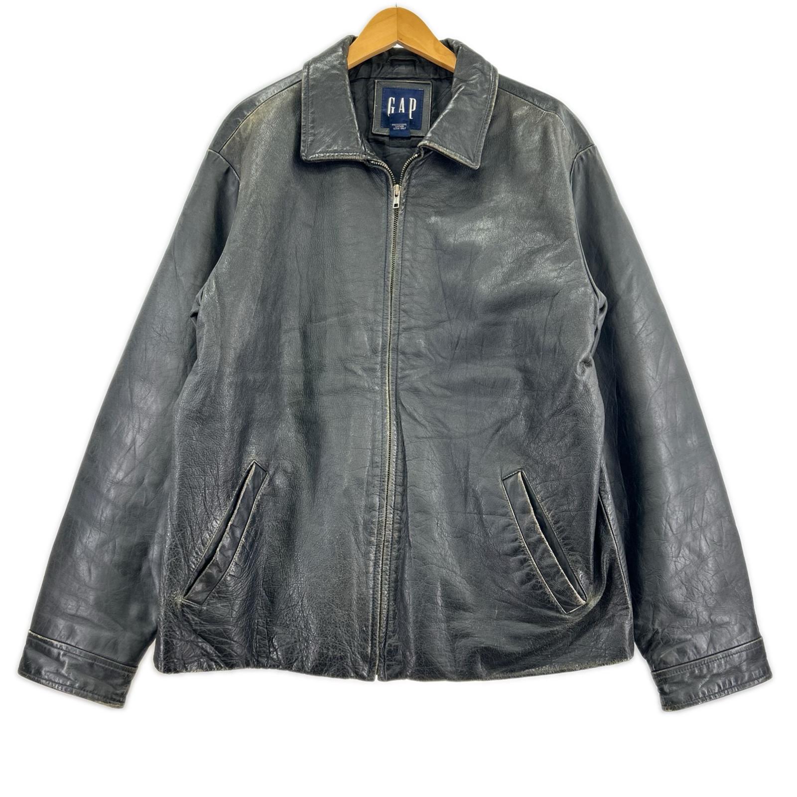 レザージャケット OLD GAP カウレザー ジャケット(L) 黒 L ブラック