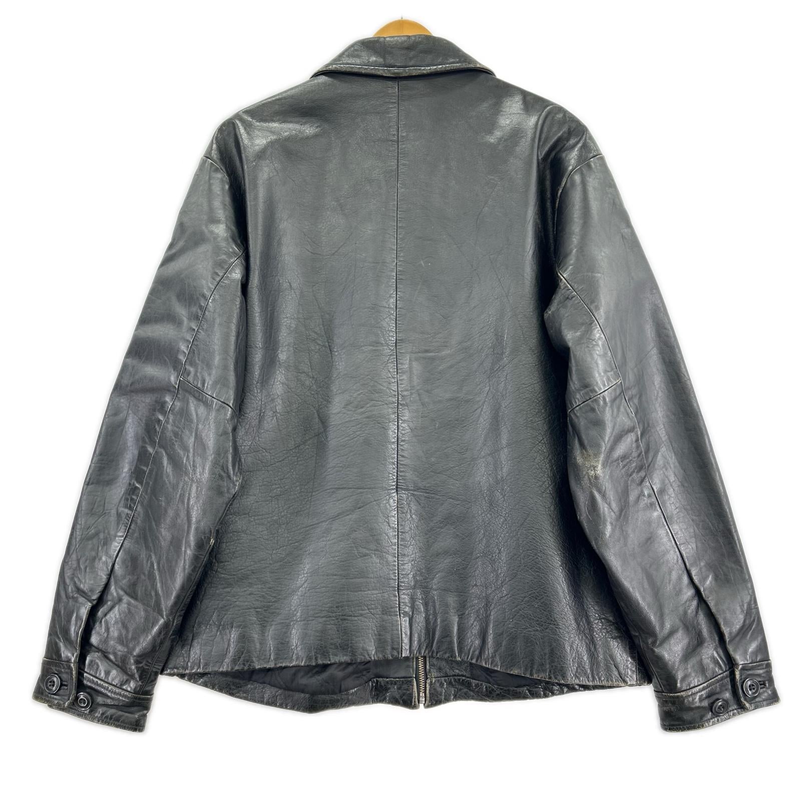 レザージャケット OLD GAP カウレザー ジャケット(L) 黒 L ブラック