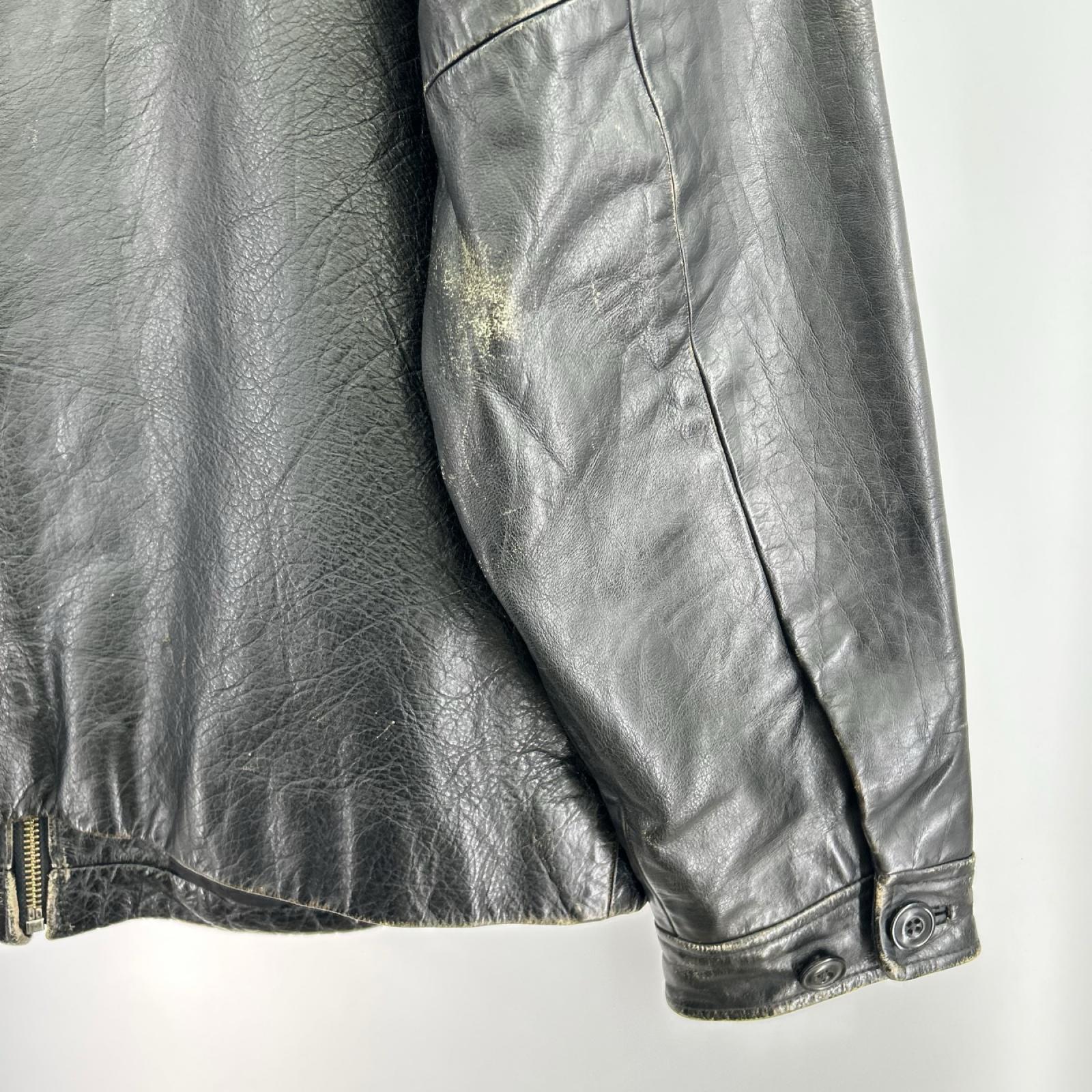 レザージャケット OLD GAP カウレザー ジャケット(L) 黒 L ブラック