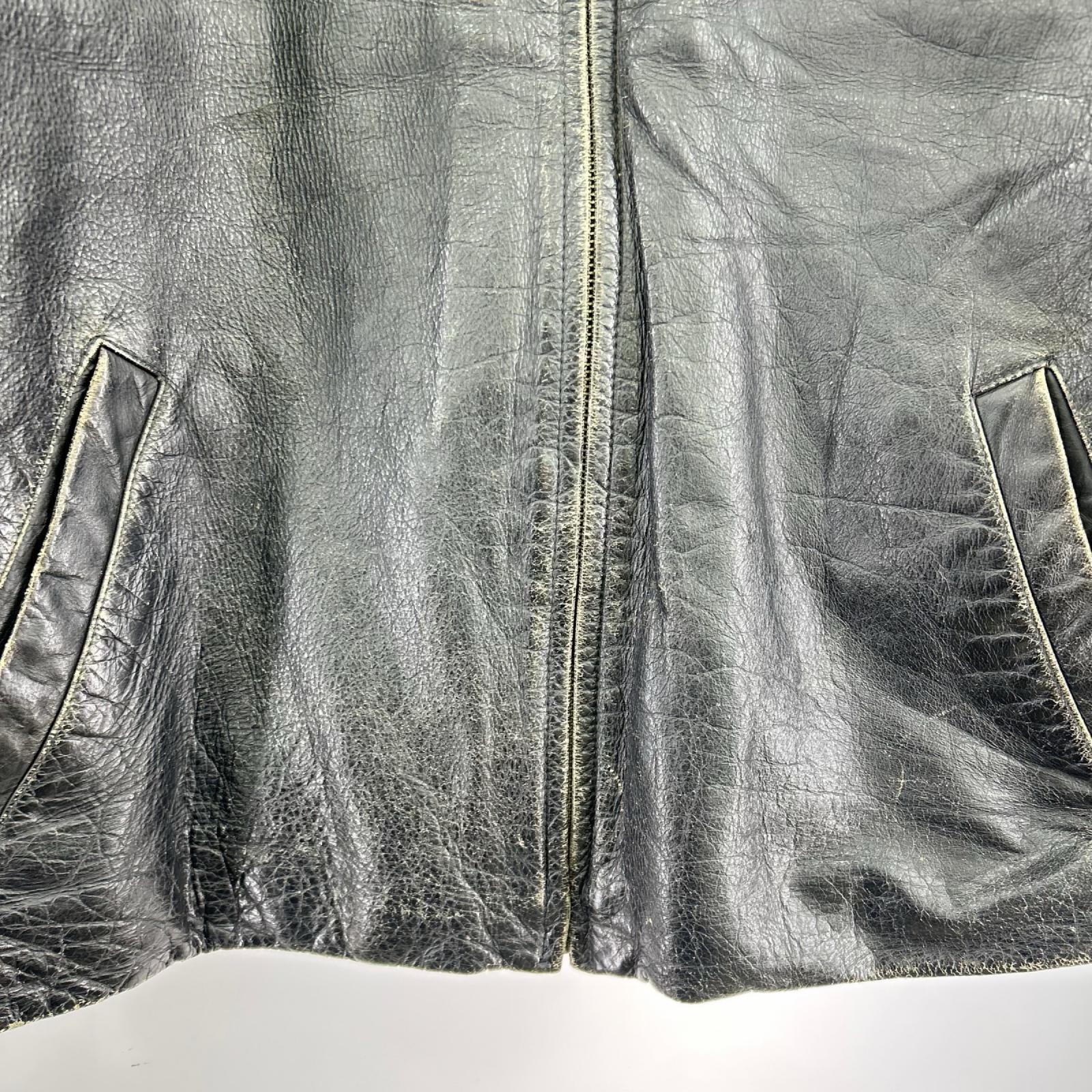 レザージャケット OLD GAP カウレザー ジャケット(L) 黒 L ブラック