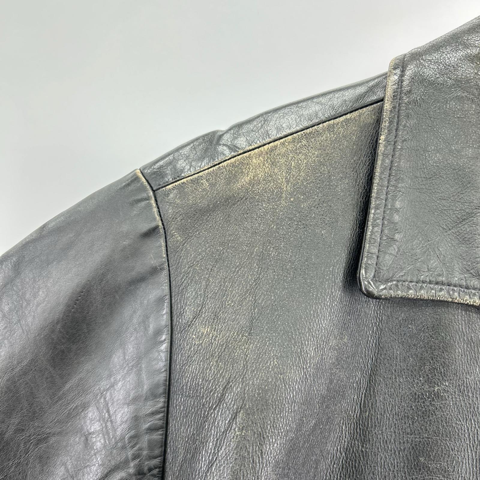 レザージャケット OLD GAP カウレザー ジャケット(L) 黒 L ブラック