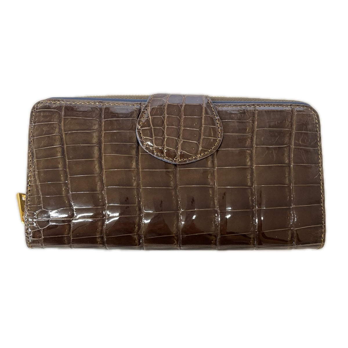 長財布 STYLE CROCO 茶 ｸﾛｺ ﾊﾟﾃﾝﾄ ブラウン