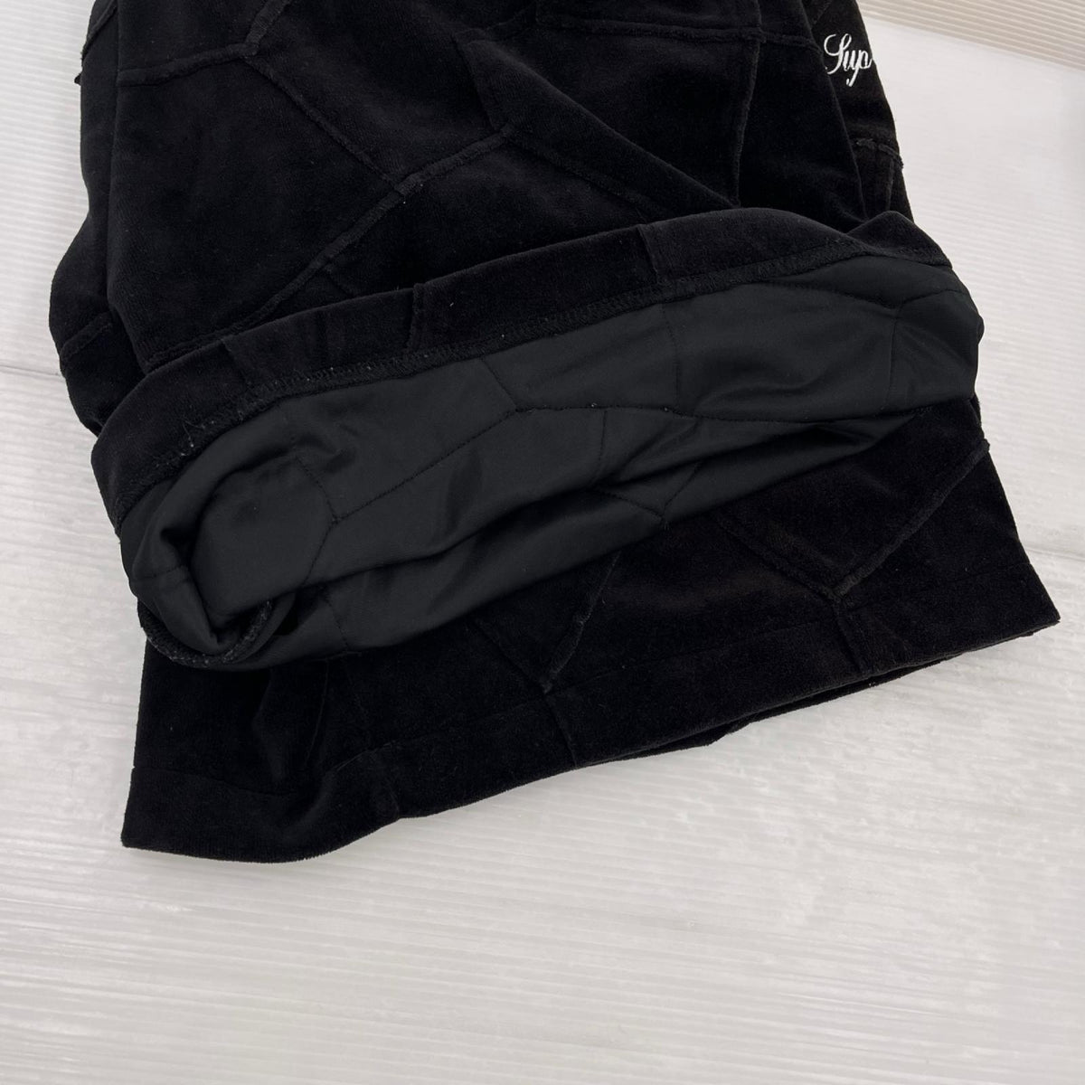 ショートパンツ 25SS/Patchwork Velour Short M ブラック