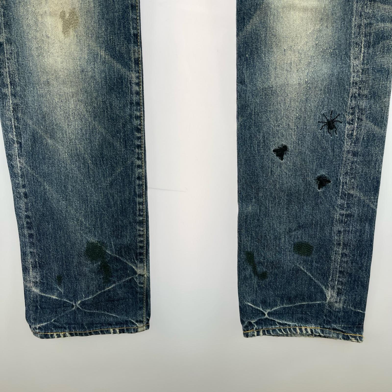 デニムパンツ 06AW Guruguru期 蝿・蜘蛛刺繍　（2） 2 ネイビー