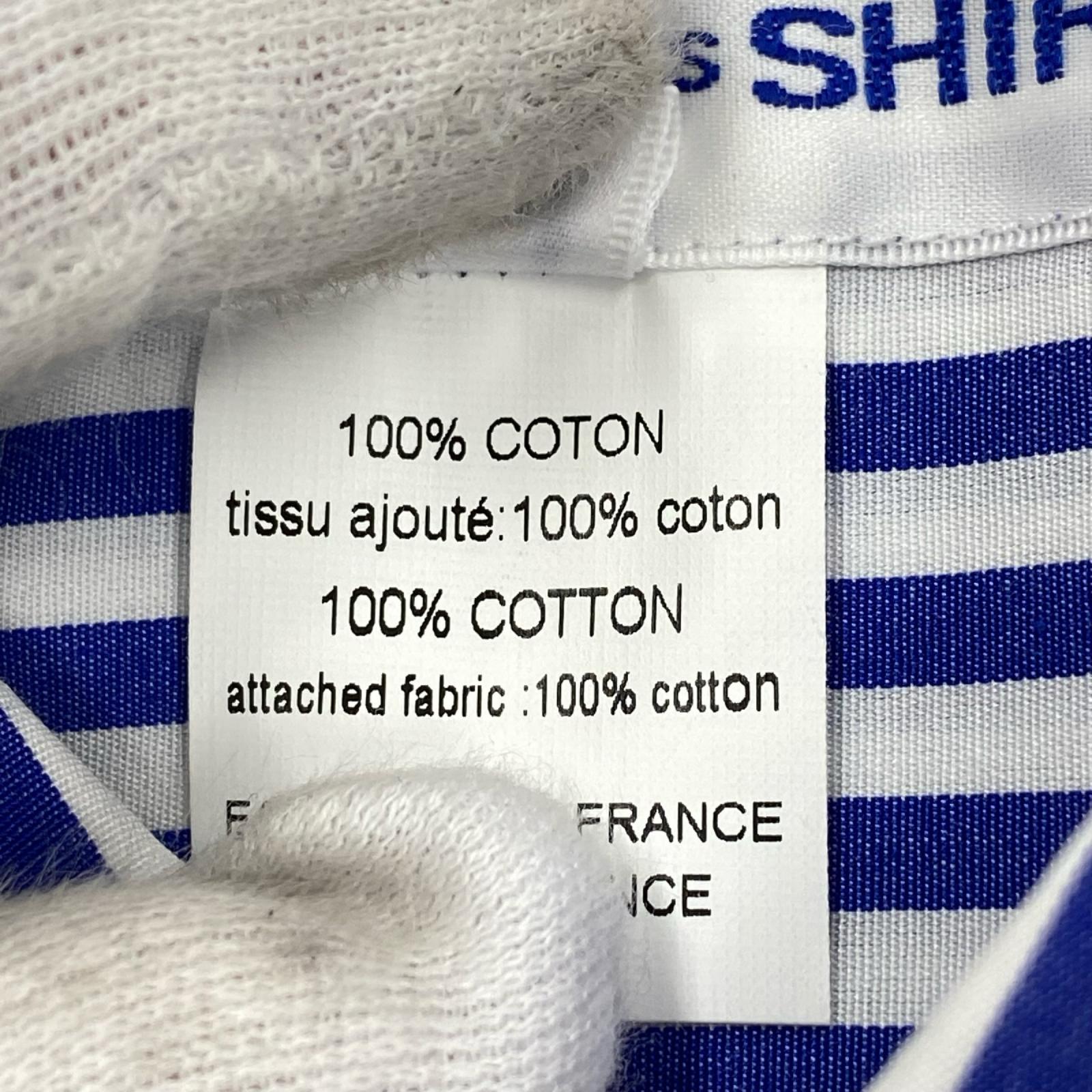 長袖シャツ SHIRT 25AW タータンチェック 切替 ストライプ 青白赤 (M) M マルチカラー