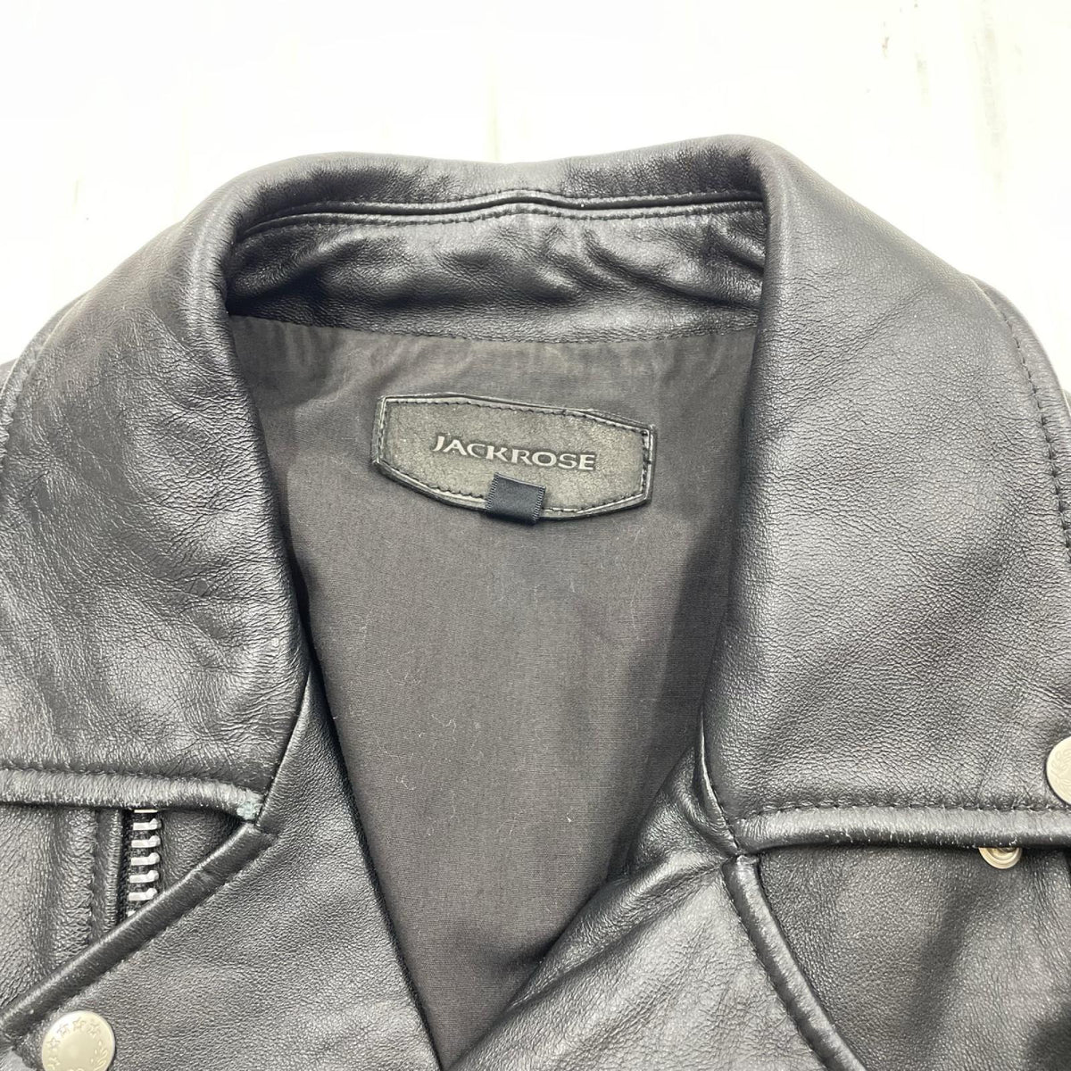 ライダースジャケット JACKROSE ダブルライダースジャケットBK 羊皮 ブラック