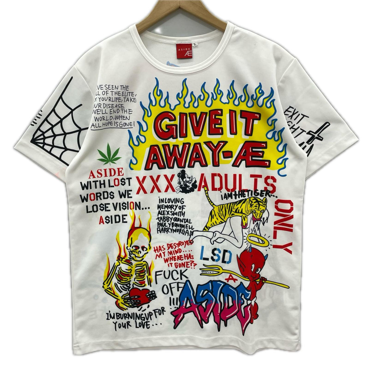 半袖Ｔシャツ idiot aside AE OFF THE WALL TEE/ﾎﾜｲﾄ L ホワイト