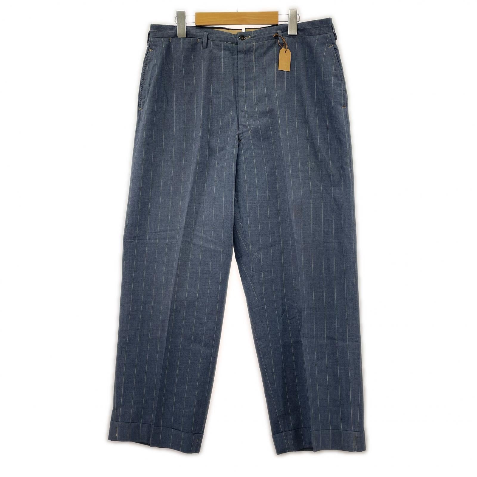 パンツ 50s ｳｰﾙｽﾗｯｸｽ ｽﾄﾗｲﾌﾟ ブルー