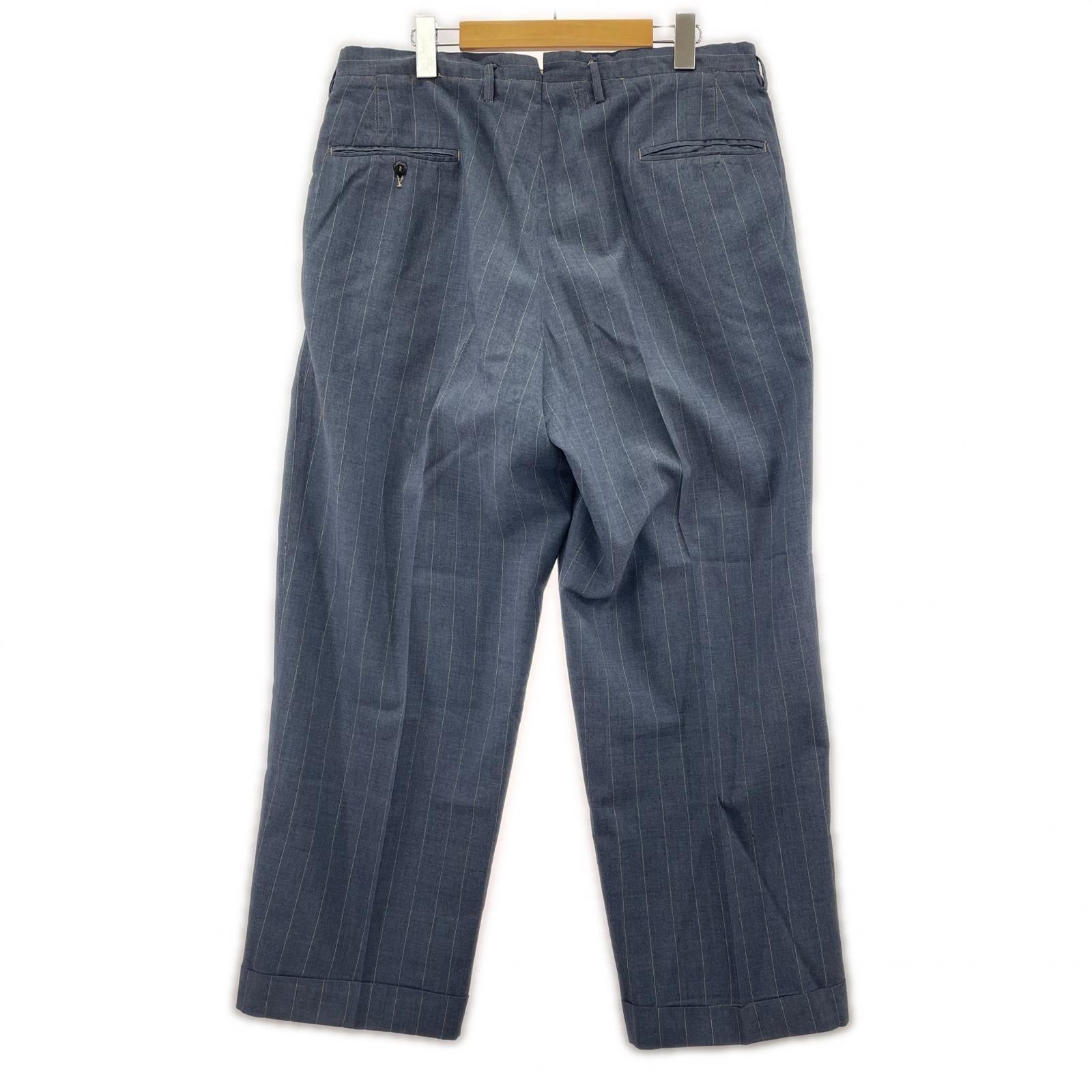 パンツ 50s ｳｰﾙｽﾗｯｸｽ ｽﾄﾗｲﾌﾟ ブルー