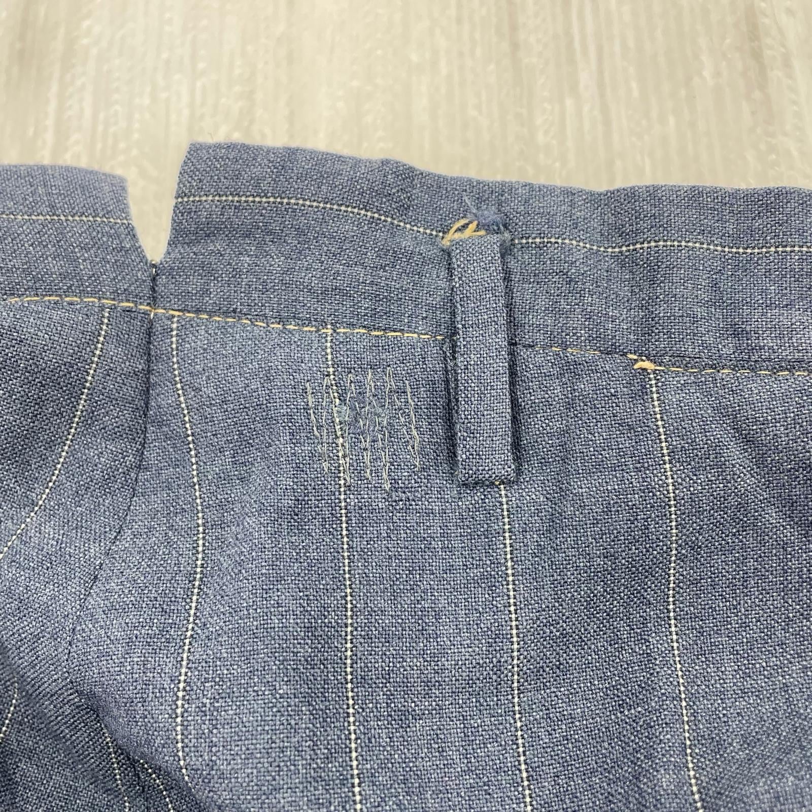 パンツ 50s ｳｰﾙｽﾗｯｸｽ ｽﾄﾗｲﾌﾟ ブルー