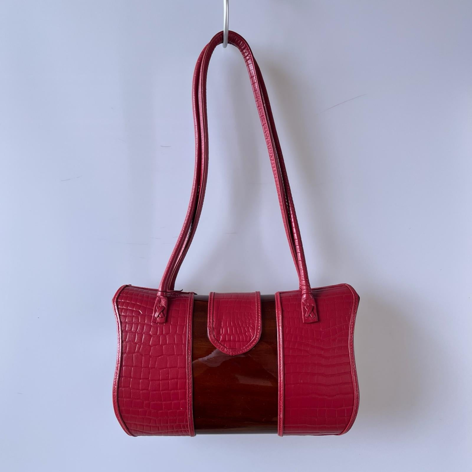 トートバッグ Rocio/AMANRA NAPPA LEATHER HANDBAG レッド
