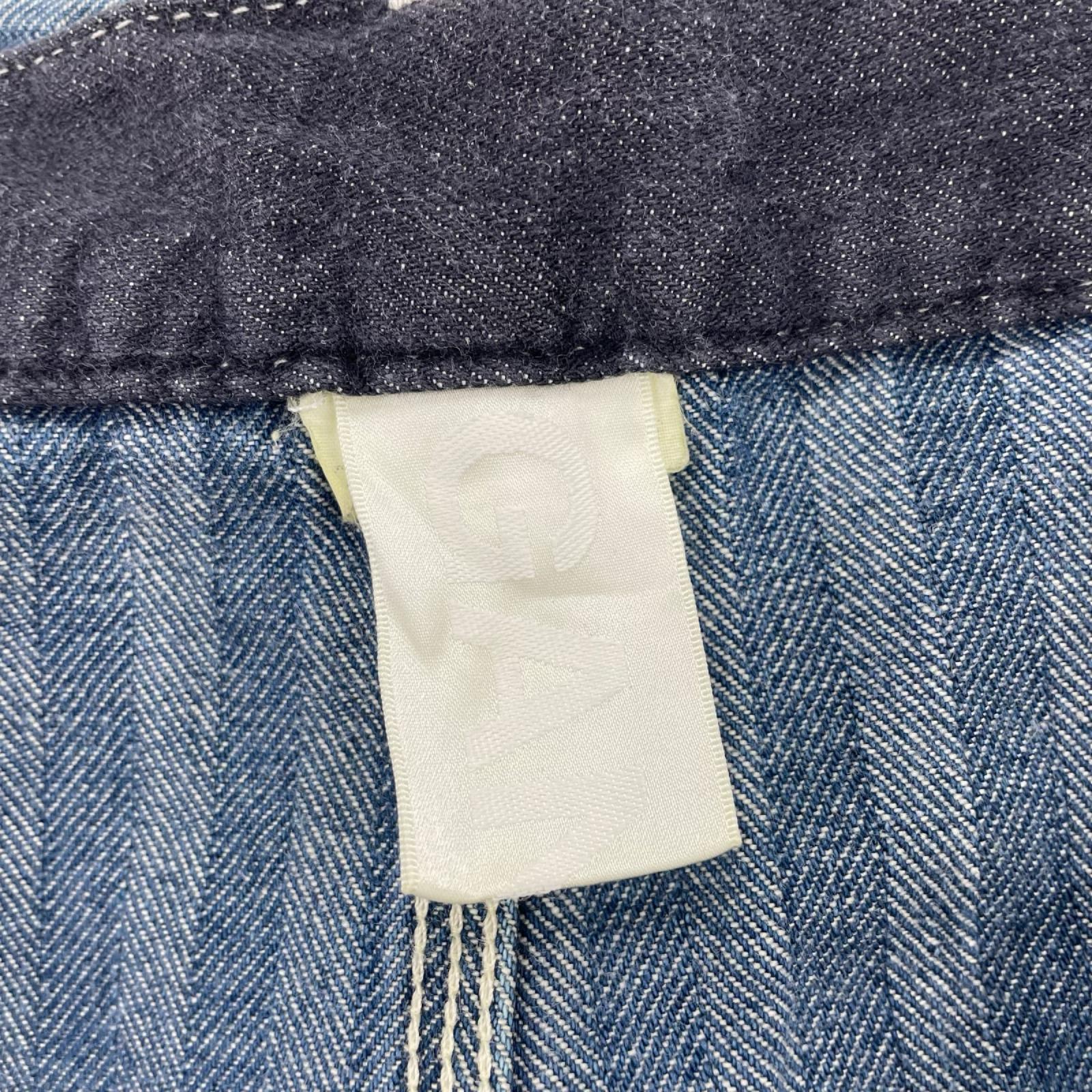 デニムパンツ GANRYU ヒッコリーダブルニーデニムパンツ M M ブルー