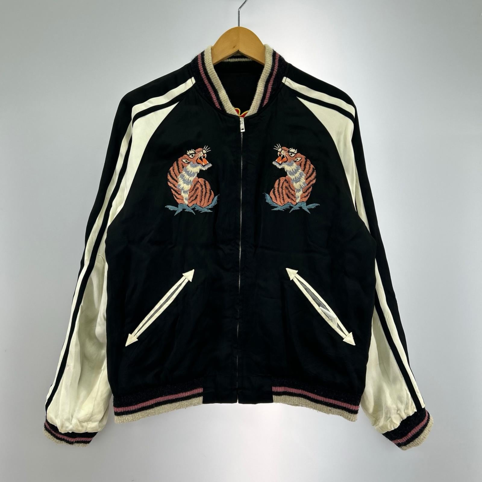 ジャケット 1950s Style Acetate Souvenir Jacket ブラック