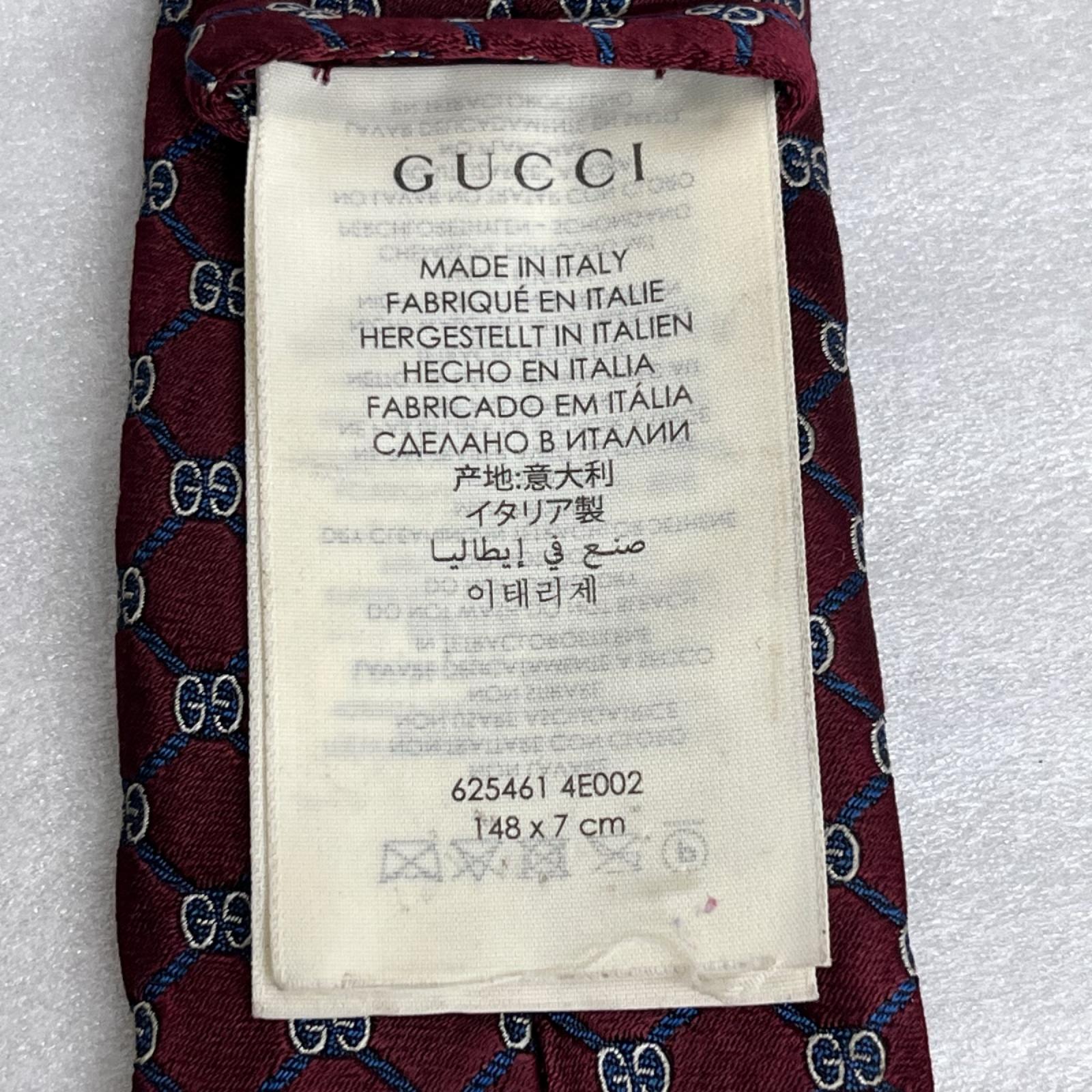 GGランバス シルクネクタイ ボルドー 625461 4E002