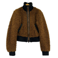 ジャケット DIESEL ｶｰﾘｰﾌｪｲｸﾌｧｰ ﾎﾞﾝﾊﾞｰｼﾞｬｹｯﾄ S ﾌﾞﾗｳﾝ S ブラウン