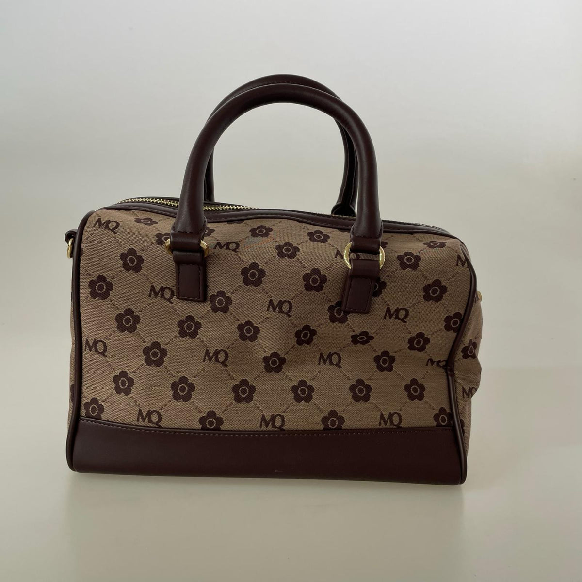 ショルダーバッグ MARY QUANT ジャガード 2wayミニボストンBR ブラウン