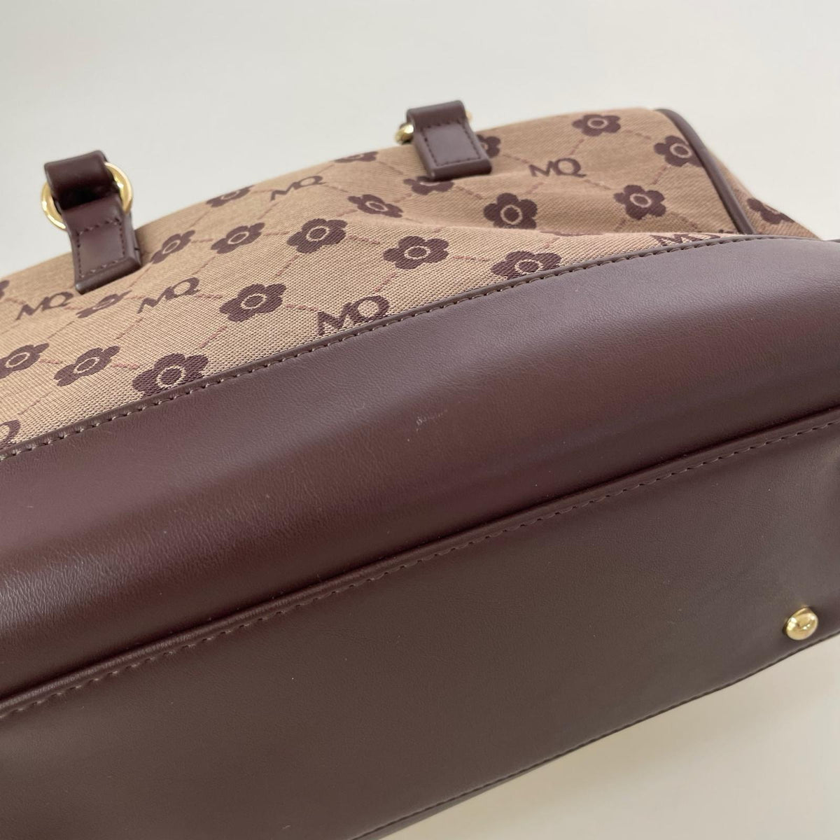 ショルダーバッグ MARY QUANT ジャガード 2wayミニボストンBR ブラウン