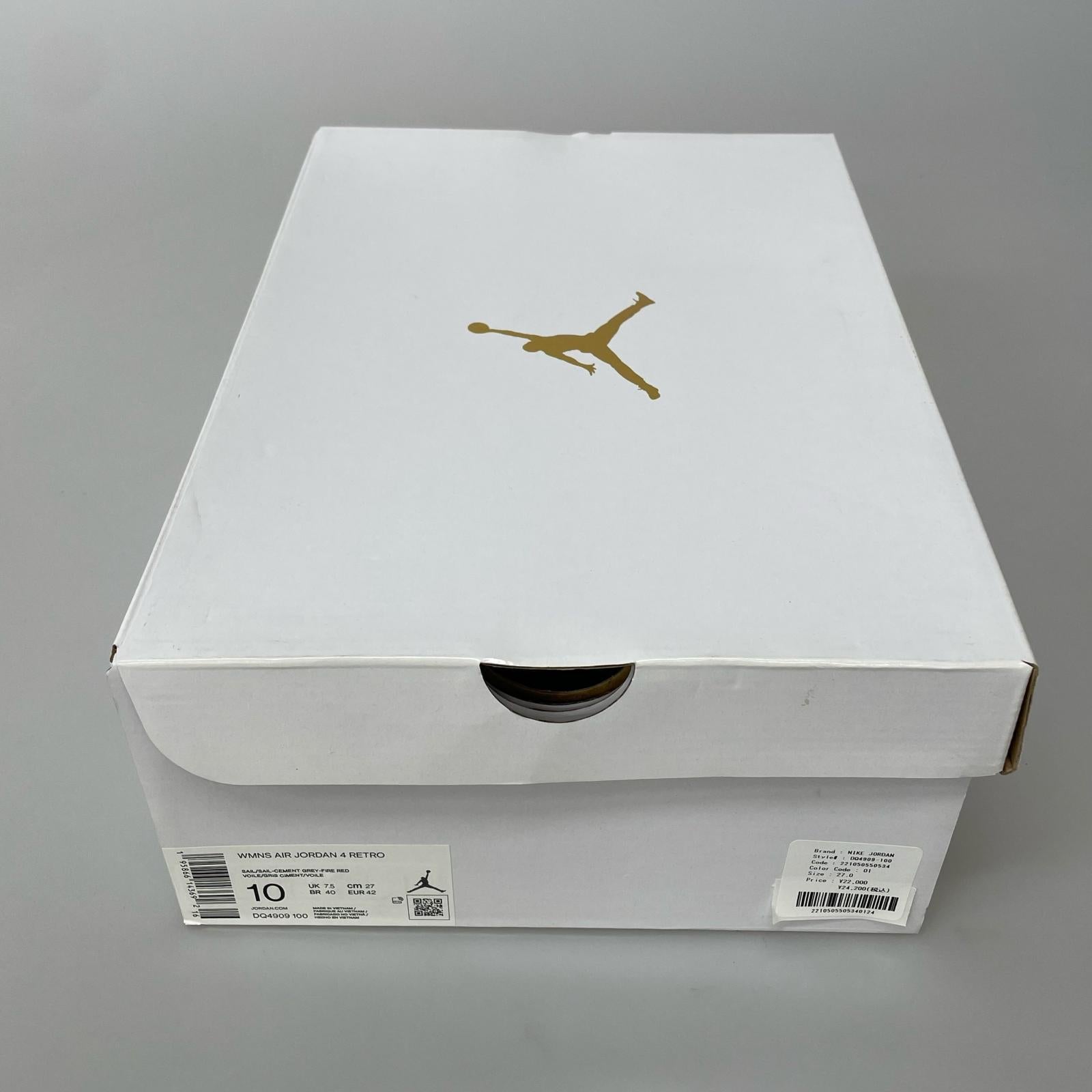 スニーカー NIKE JORDAN 4 Retro Blank Canvas DQ4909-100 (27) 27cm (US9 UK8 1/2 EU44)