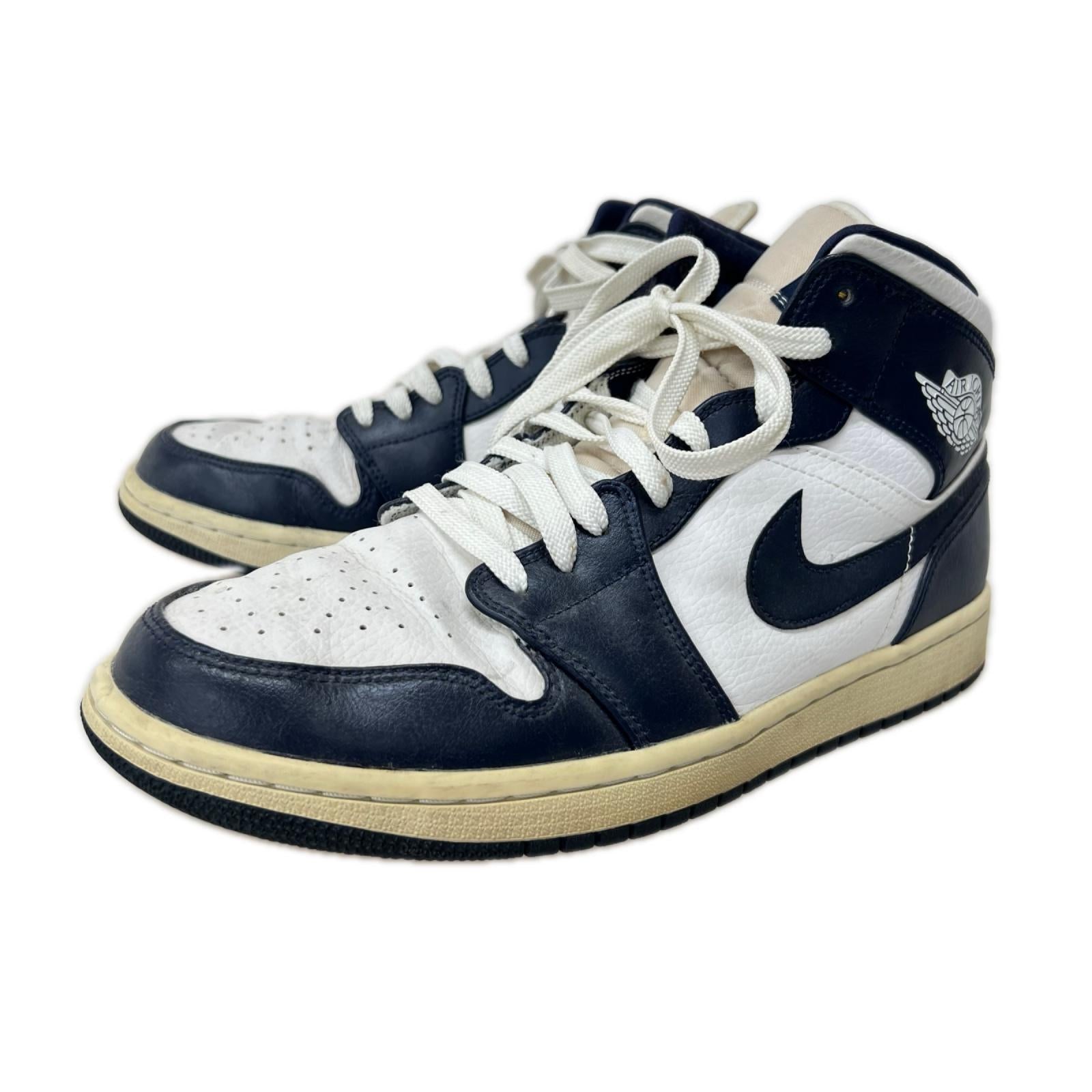 スニーカー Air Jordan 1 Mid white/metallic gold-obsidian 554724-174 28cm (US10 UK9 1/2 EU46)