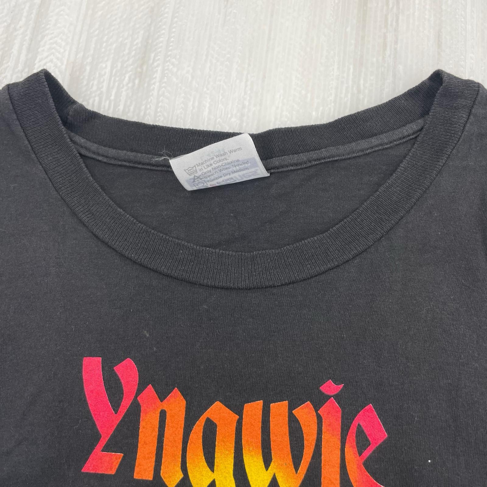半袖Ｔシャツ YNGWIE MALMSTEEN 92 TOUR TEE ギター 黒 L ブラック