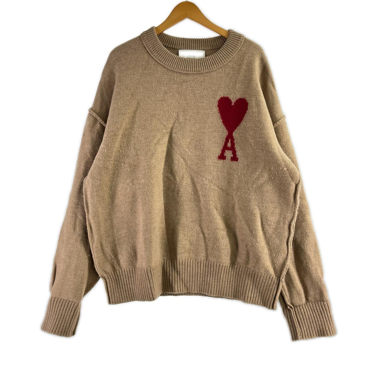 ニット AMI PARIS クールネックセーター ベージュ
