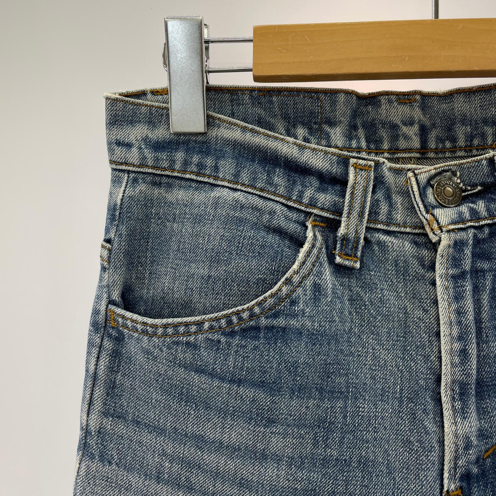 パンツ 80s ブーツカット ボタン裏532 オレンジタブ ブルー
