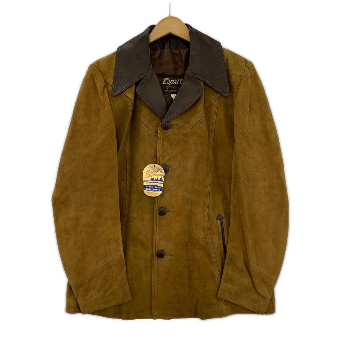 レザージャケット CAR COAT ｽｳｪｰﾄﾞ 茶 40 ブラウン