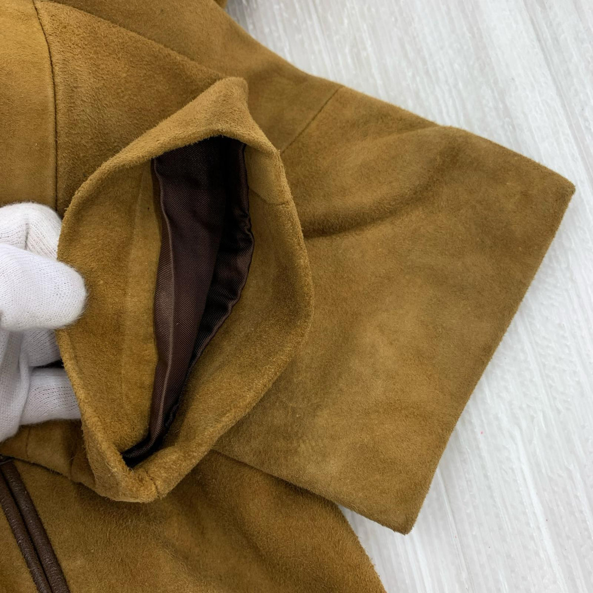 レザージャケット CAR COAT ｽｳｪｰﾄﾞ 茶 40 ブラウン
