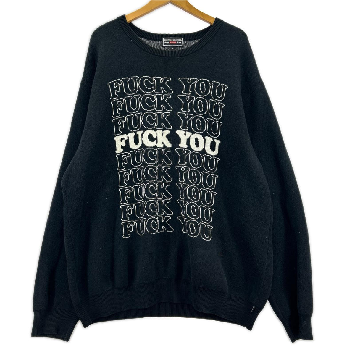 ニット x HYSTERIC GLAMOUR ﾌﾞﾗｯｸ　XL ブラック