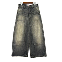 デニムパンツ DEVINUSAGE WORK DENIM PANTS XXX1 ダブルニーデニム S S ブラック