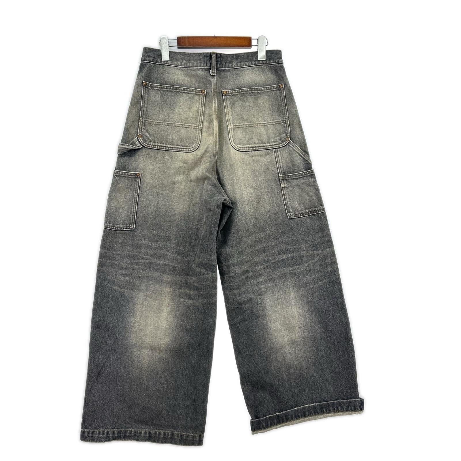 デニムパンツ DEVINUSAGE WORK DENIM PANTS XXX1 ダブルニーデニム S S ブラック