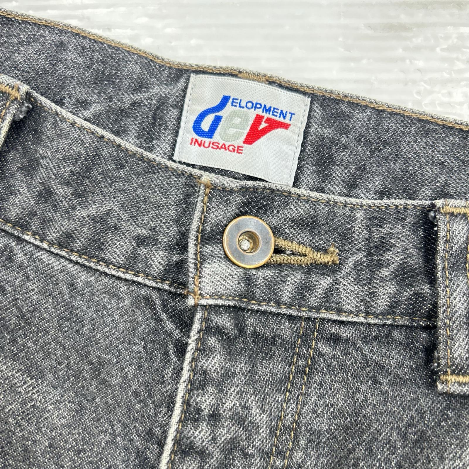 デニムパンツ DEVINUSAGE WORK DENIM PANTS XXX1 ダブルニーデニム S S ブラック