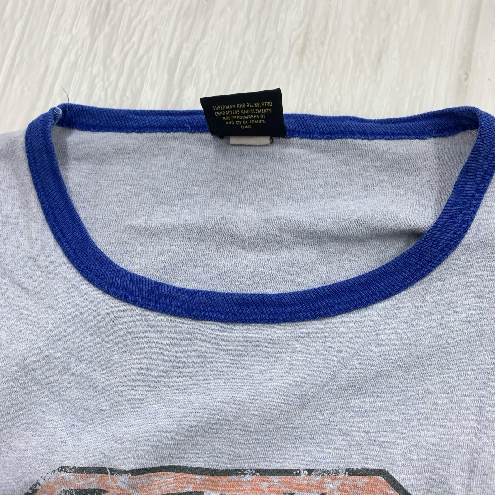 半袖Ｔシャツ 00s WARNER BROS ｽｰﾊﾟｰﾏﾝ ﾘﾝｶﾞｰ 青