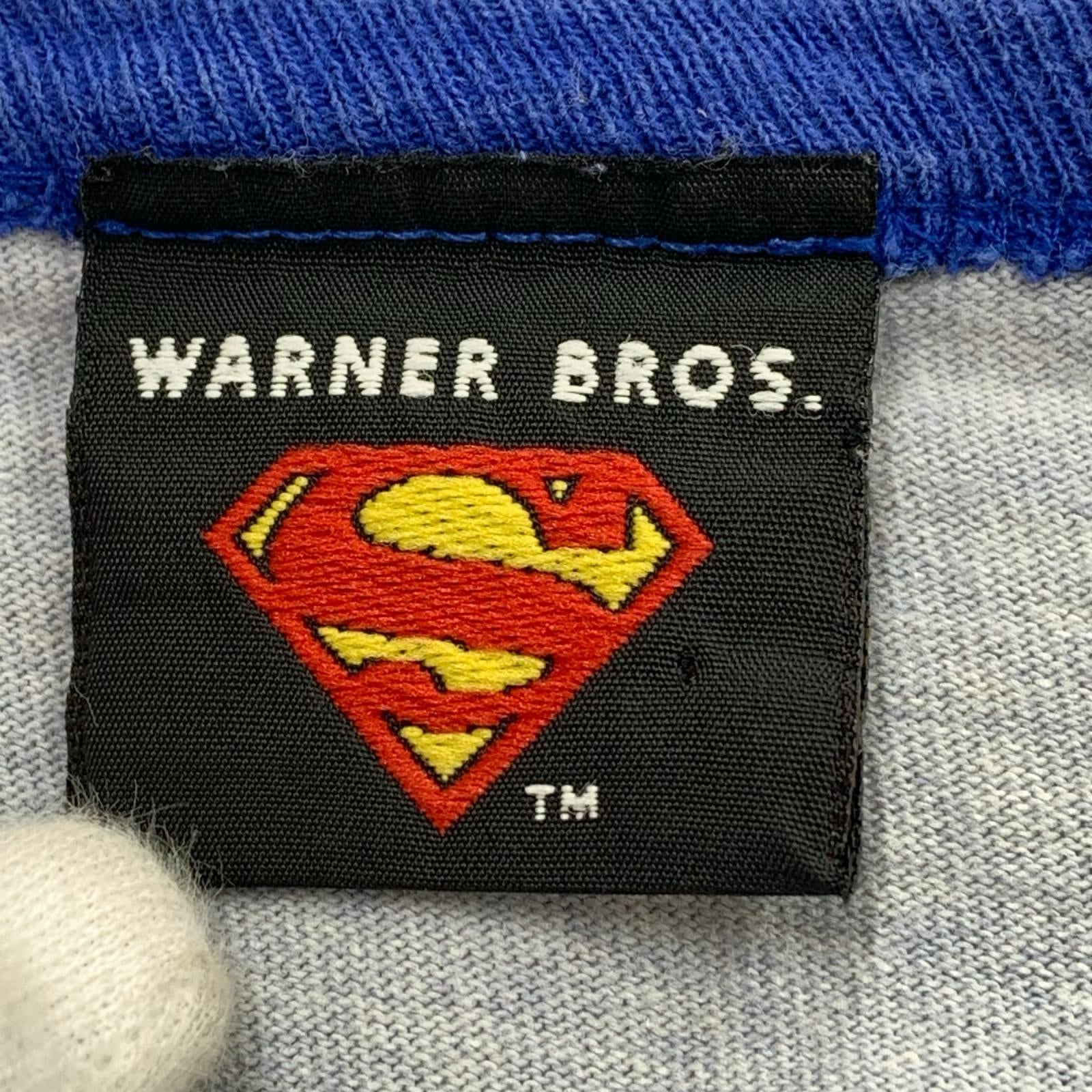 半袖Ｔシャツ 00s WARNER BROS ｽｰﾊﾟｰﾏﾝ ﾘﾝｶﾞｰ 青