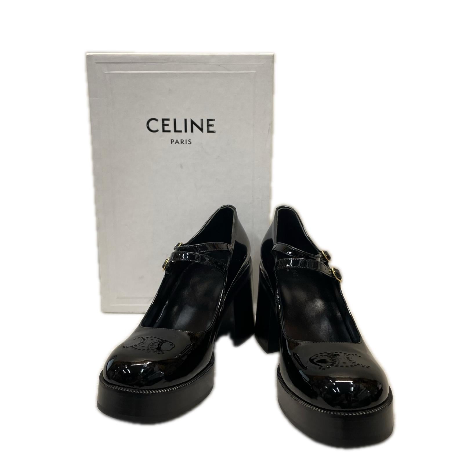CELINE トリオンフ　パテントレザー　ヒールパンプス 24cm (US6 UK5 1/2 EU38)