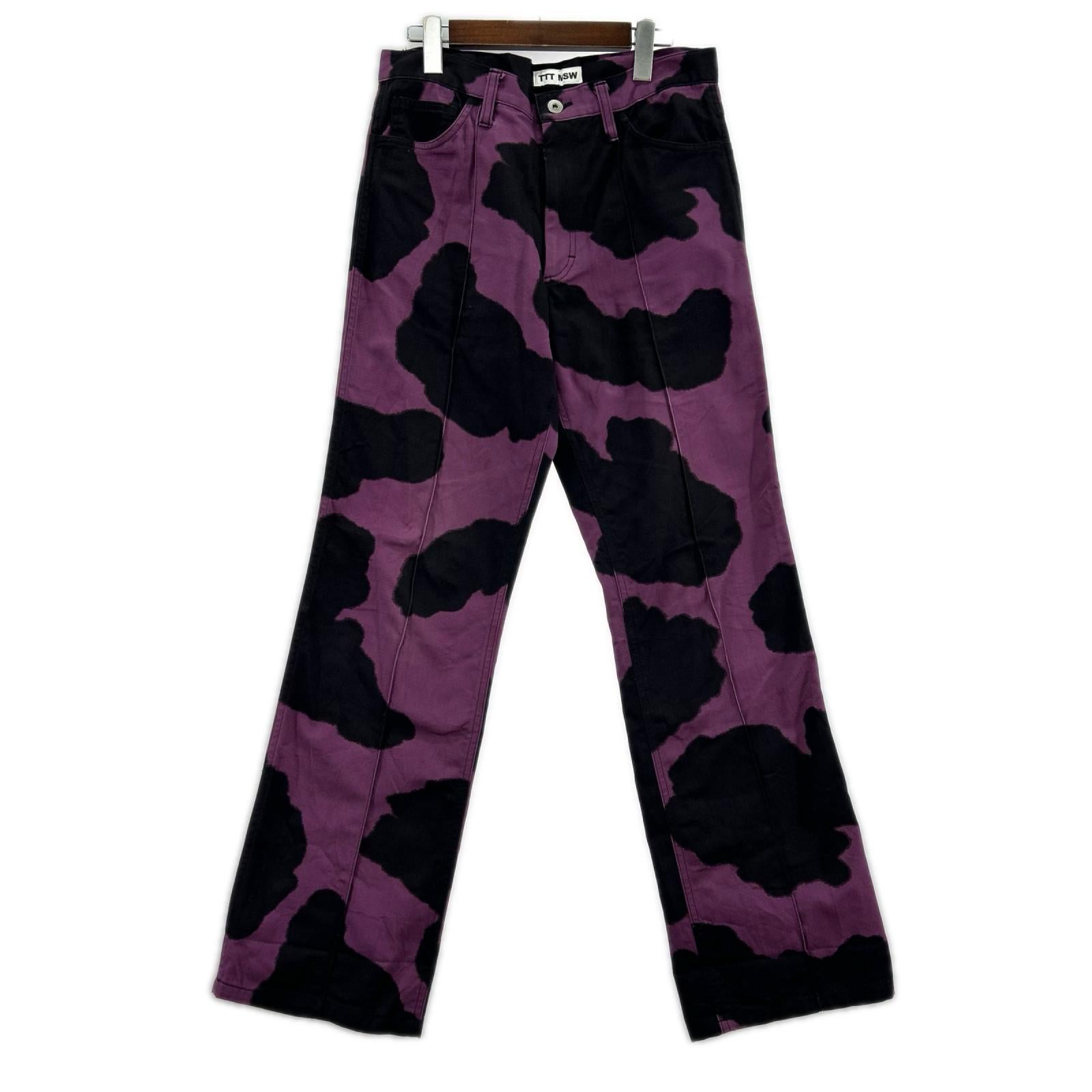 デニムパンツ 21AW Holstein Work Pants 総柄 紫 (M) M パープル