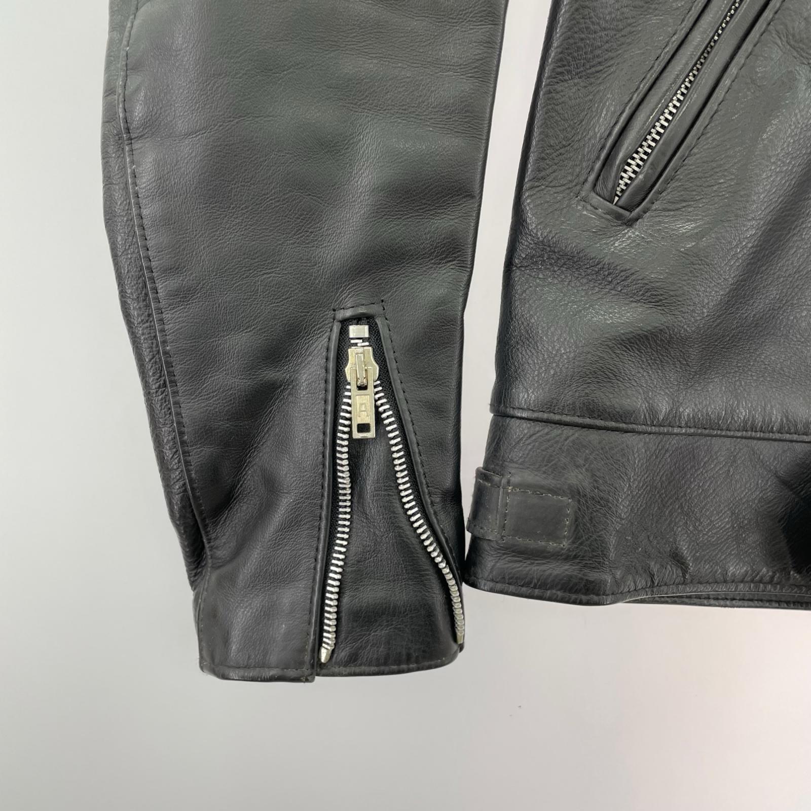 レザージャケット 666 leather wear シングルライダース 32 32 ブラック