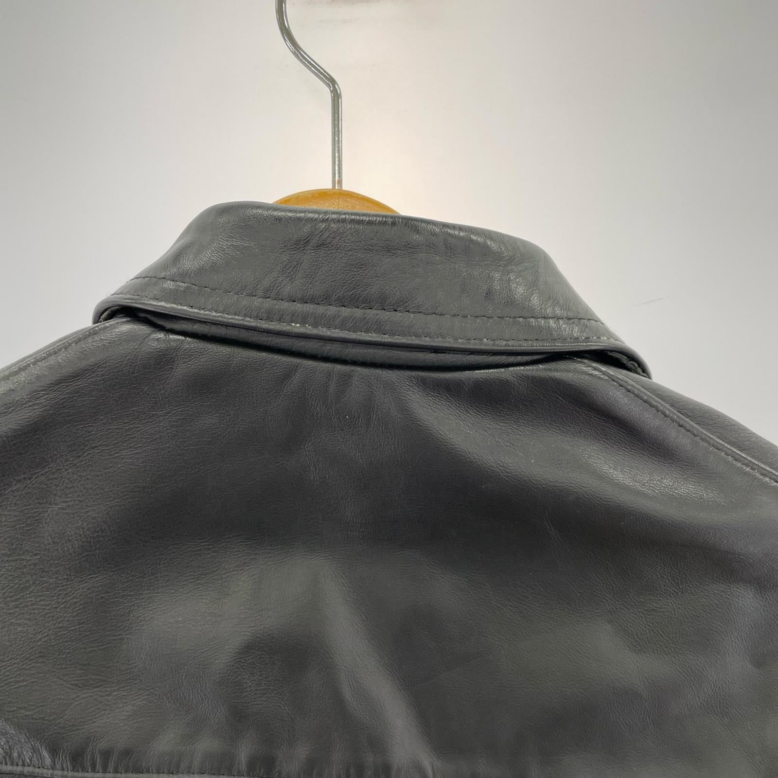 レザージャケット 666 leather wear シングルライダース 32 32 ブラック