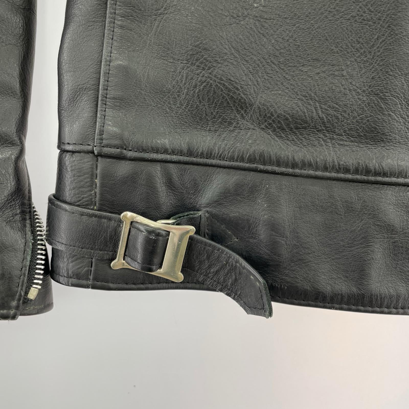 レザージャケット 666 leather wear シングルライダース 32 32 ブラック