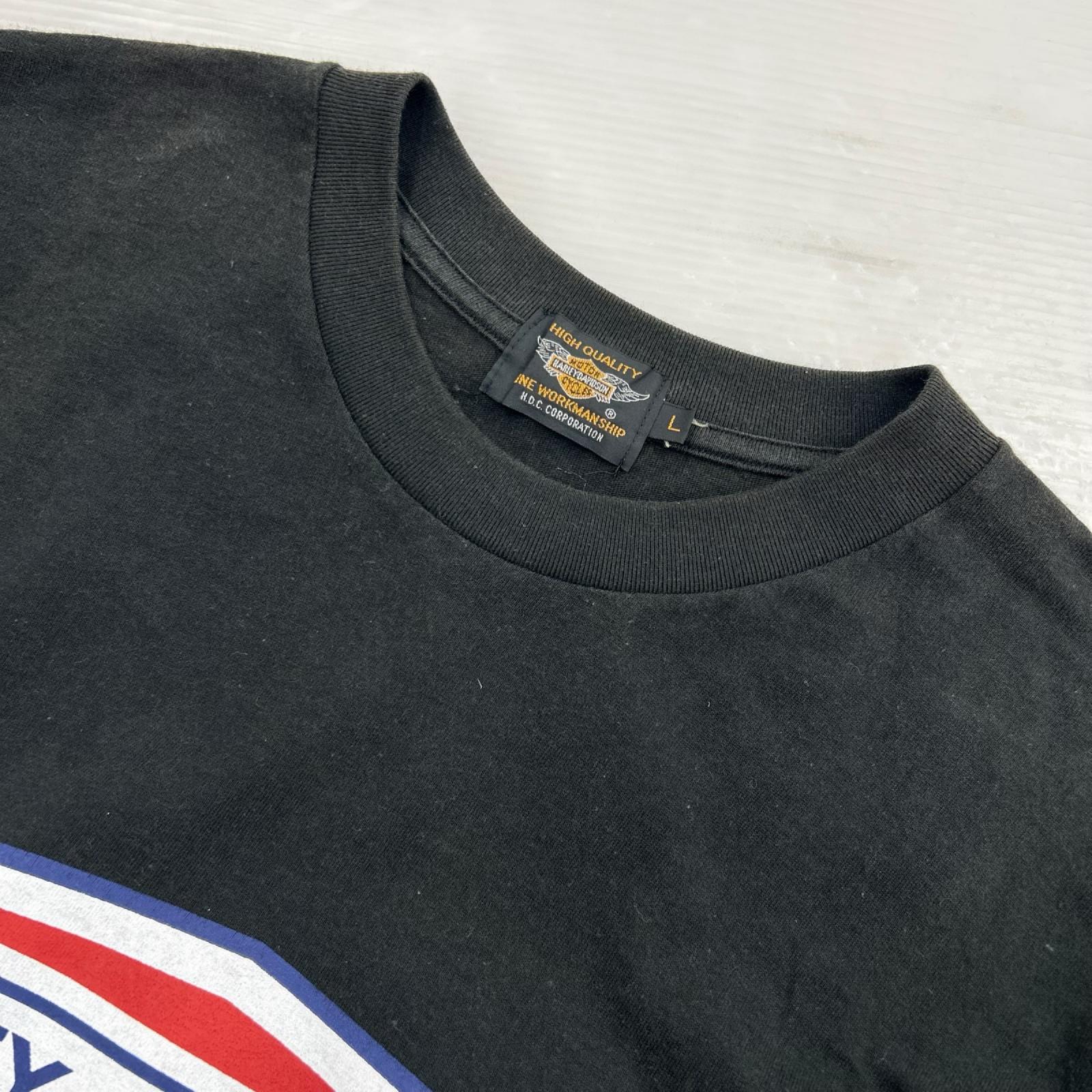 半袖Ｔシャツ 90s HDC社 ﾚｰｼﾝｸﾞﾛｺﾞ L ブラック