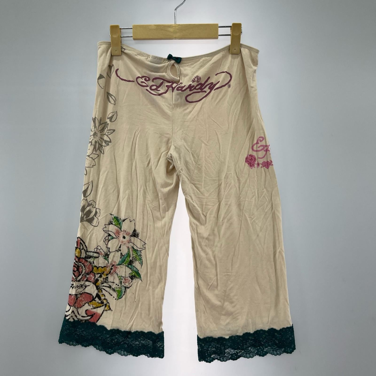 パンツ Ed Hardy ﾚｰｽ切り替えﾚｲﾔｰﾄﾞﾊﾟﾝﾂ ベージュ